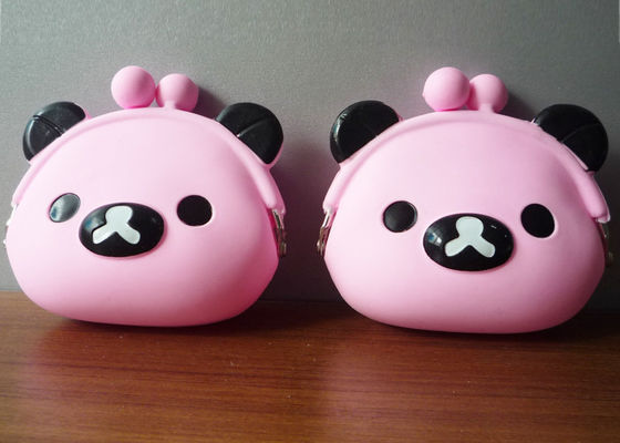 핑크색 곰 실리콘 동전 자금, 소녀 95*92*45를 위한 겔 가방 팁