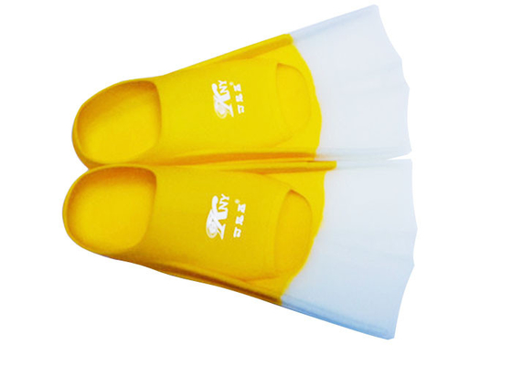 노란 백색 실리콘 발갈퀴, 수영 오리발 실크에 의하여 인쇄되는 로고